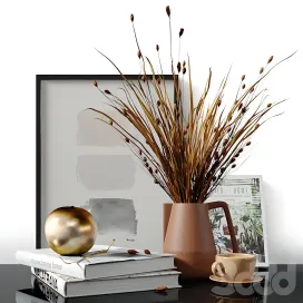 Decorative with dried bell grass splinter grass